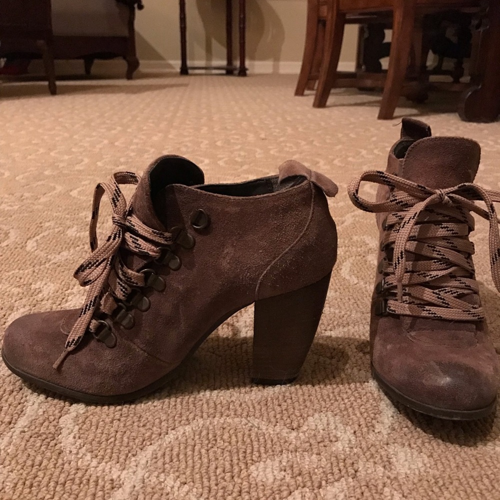 Lace-Up suede booties